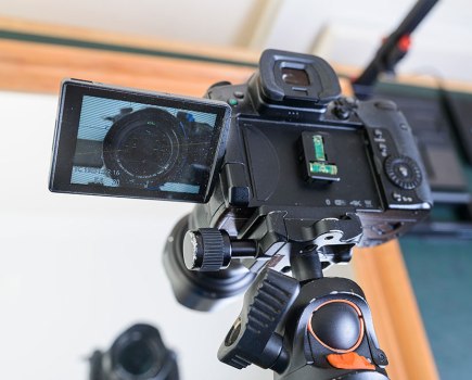 Digitising and photographing film using a DSLR or mirrorless camera.