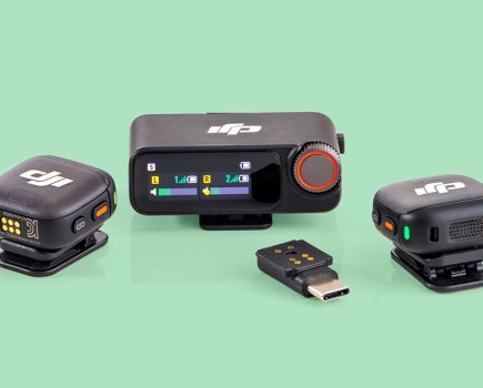 DJI Mic 3 kit with two transmitters, receiver, and USB-C adapter