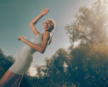 lightoom colour grading model outside photo after editing